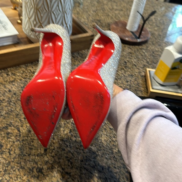 Christian Louboutin size 40 hot chick 100 glitter mini, worn 1 time for pictures - Picture 3 of 3
